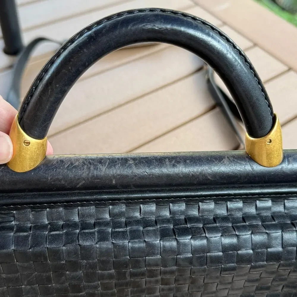 Vintage Hartmann By Lombardo Leather Flap Over Double Gusset Briefcase Zippered